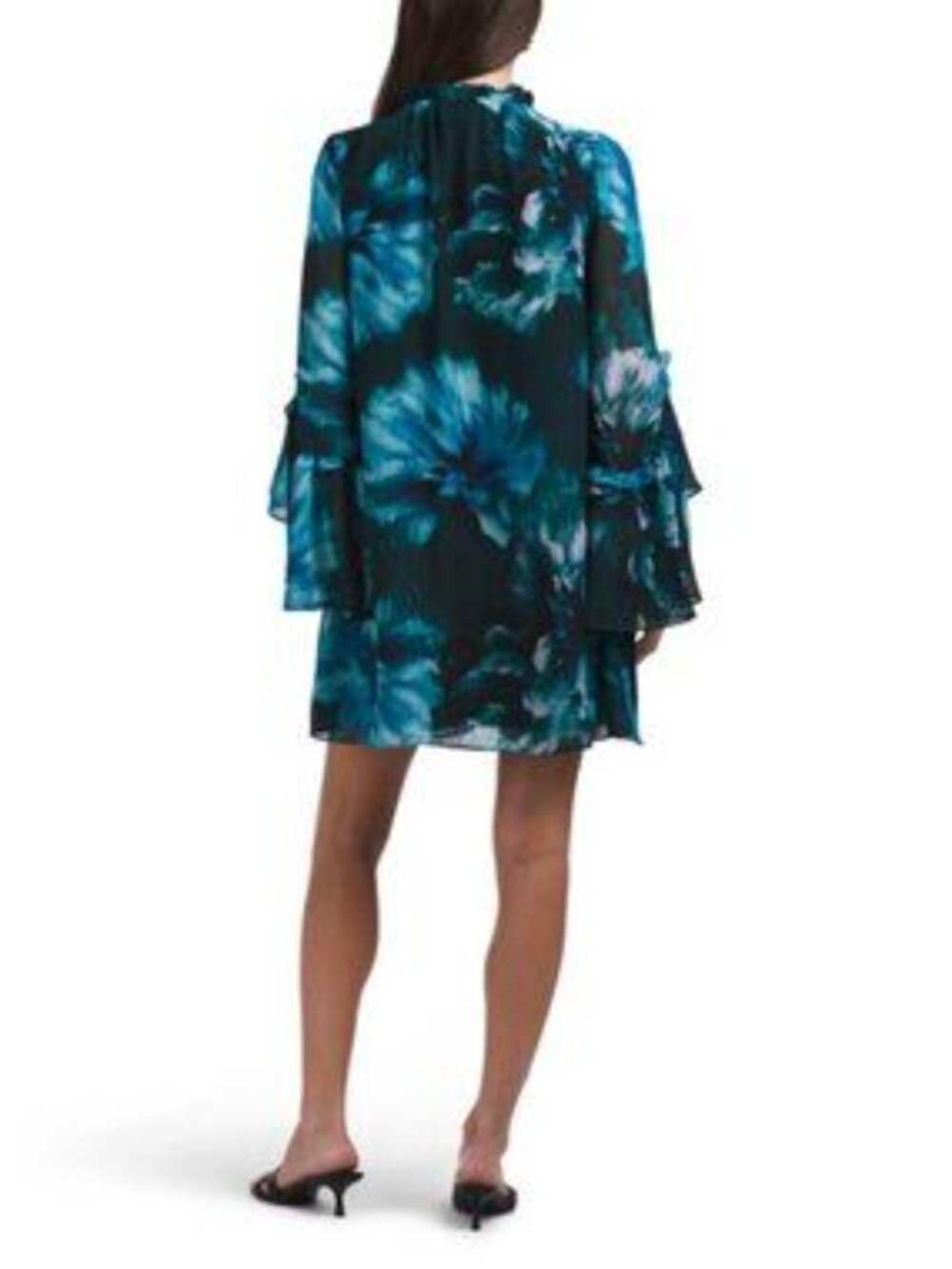 LONDON TIMES Ruffle Flounce Chiffon Mini Dress - Picture 2 of 4